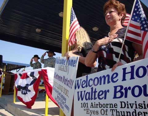 Assemebled Vietnam Veterans at Fort Hood